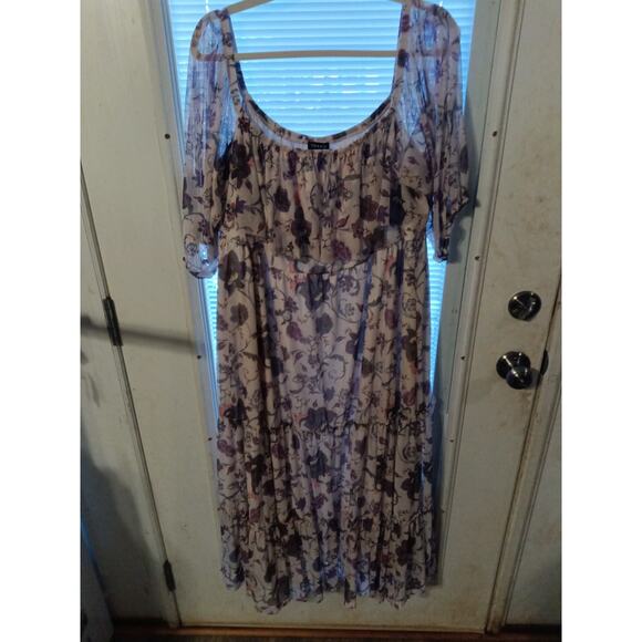 Torrid Women's Sleeveless Dress Floral Print, 26 4X, Lined Babydoll Tiered Boho - Picture 8 of 8